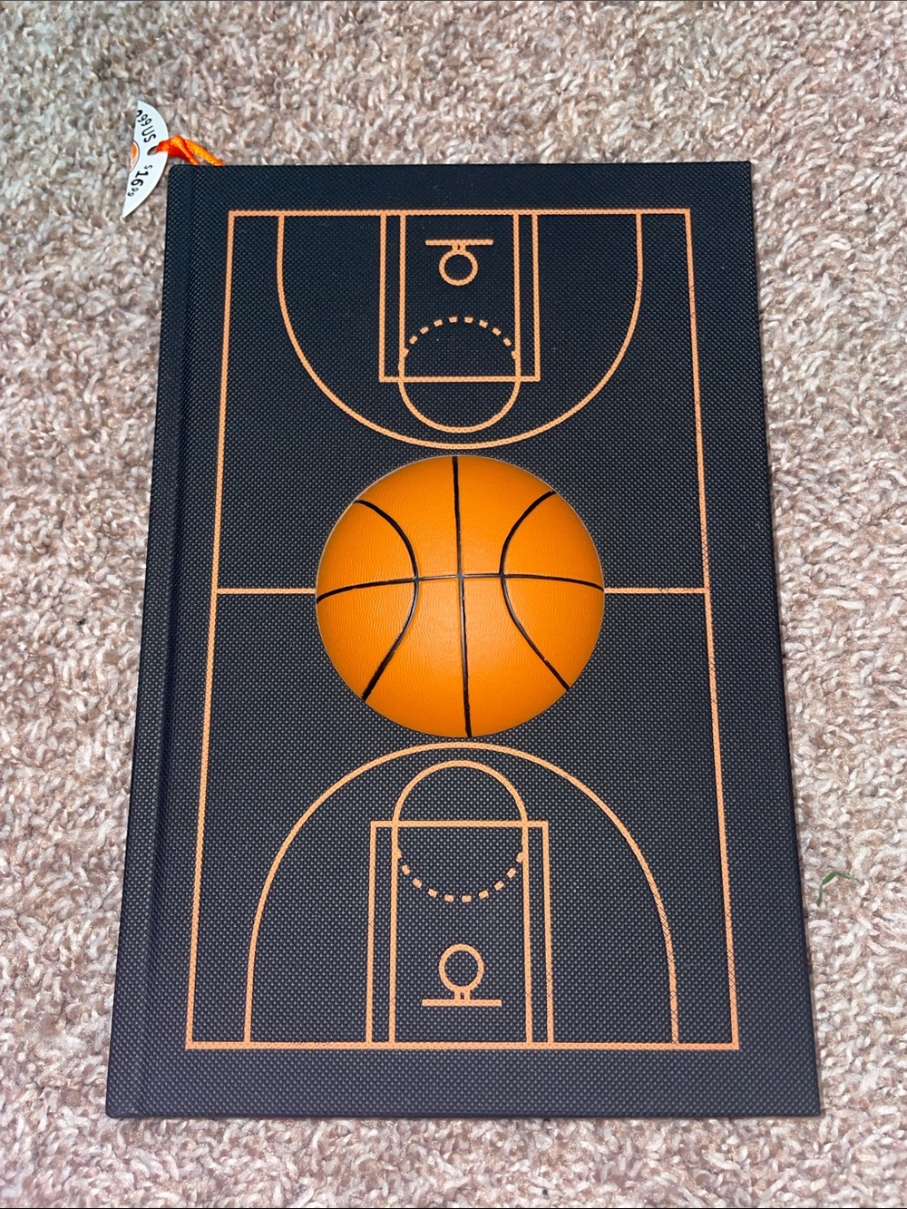 Scholastic Black and Orange Basketball Court Hardcover Notebook